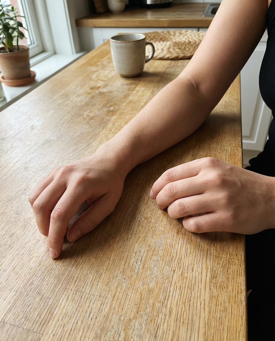 Customer result — age spot coverage on arms