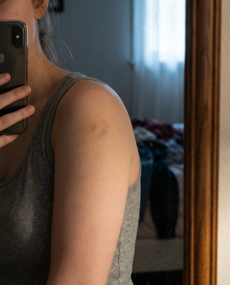 Customer result — bruise coverage on arm